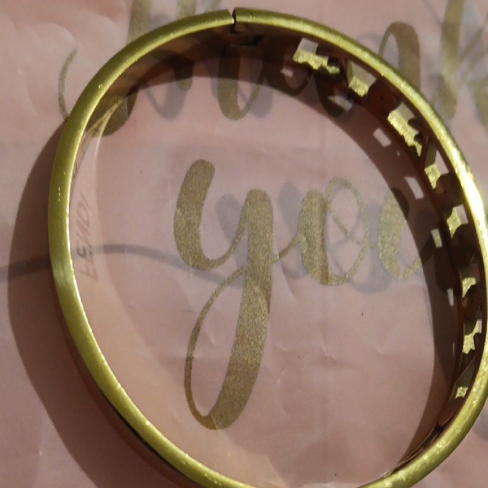 Gold Color Bangle Bracelet Stainless Steel.